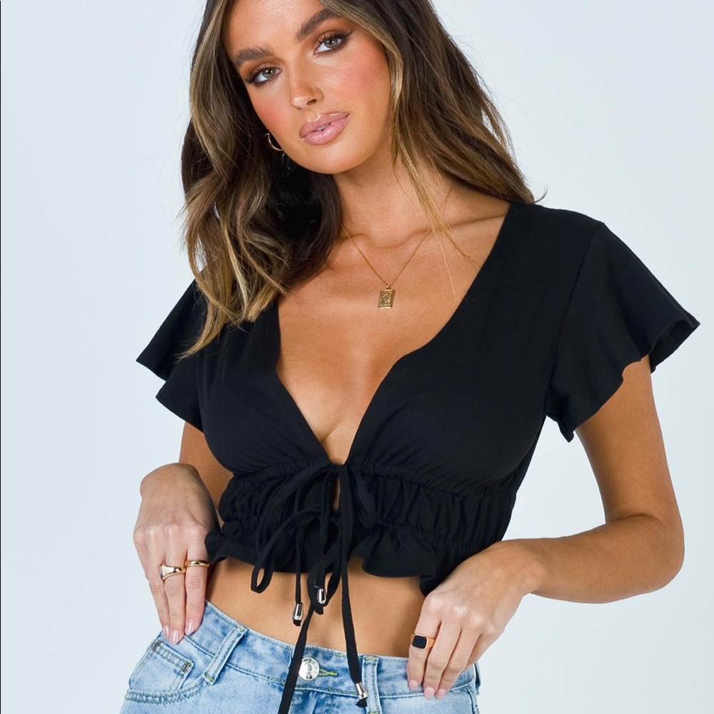 Princess Polly Black Crop Top